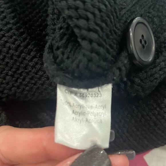 Black turtleneck cardigan sweater 6/8 - Picture 7 of 11